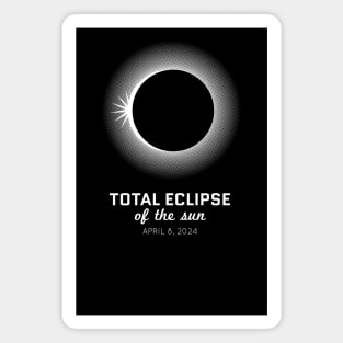 Total Eclipse of the Sun 2024, Halftone (dark backgrounds) Magnet